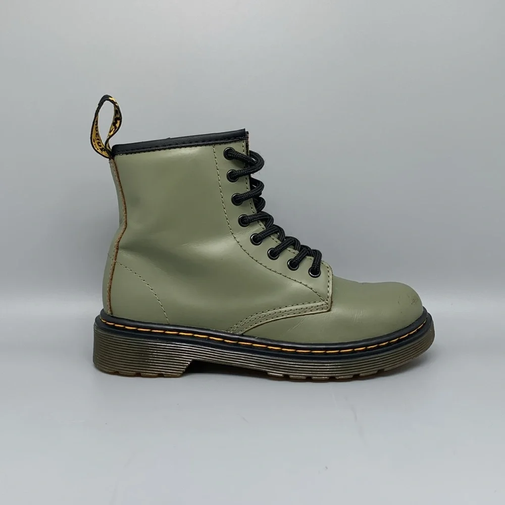 Dr Martens 1460 Green Leather Boots‎ Youth Sz 1